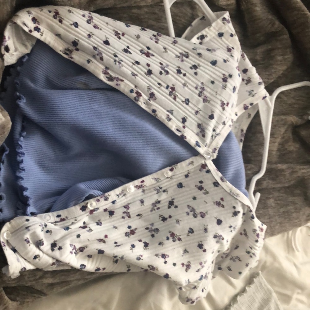 Purple shirt from forever 21 with a button-up vest